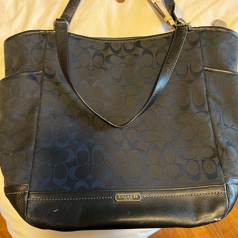 Coach Black Signature Tote